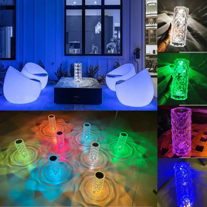 16 colors Crystal Diamond Table Lamp, USB Charging Touch Control Decorative (Rechargeable)